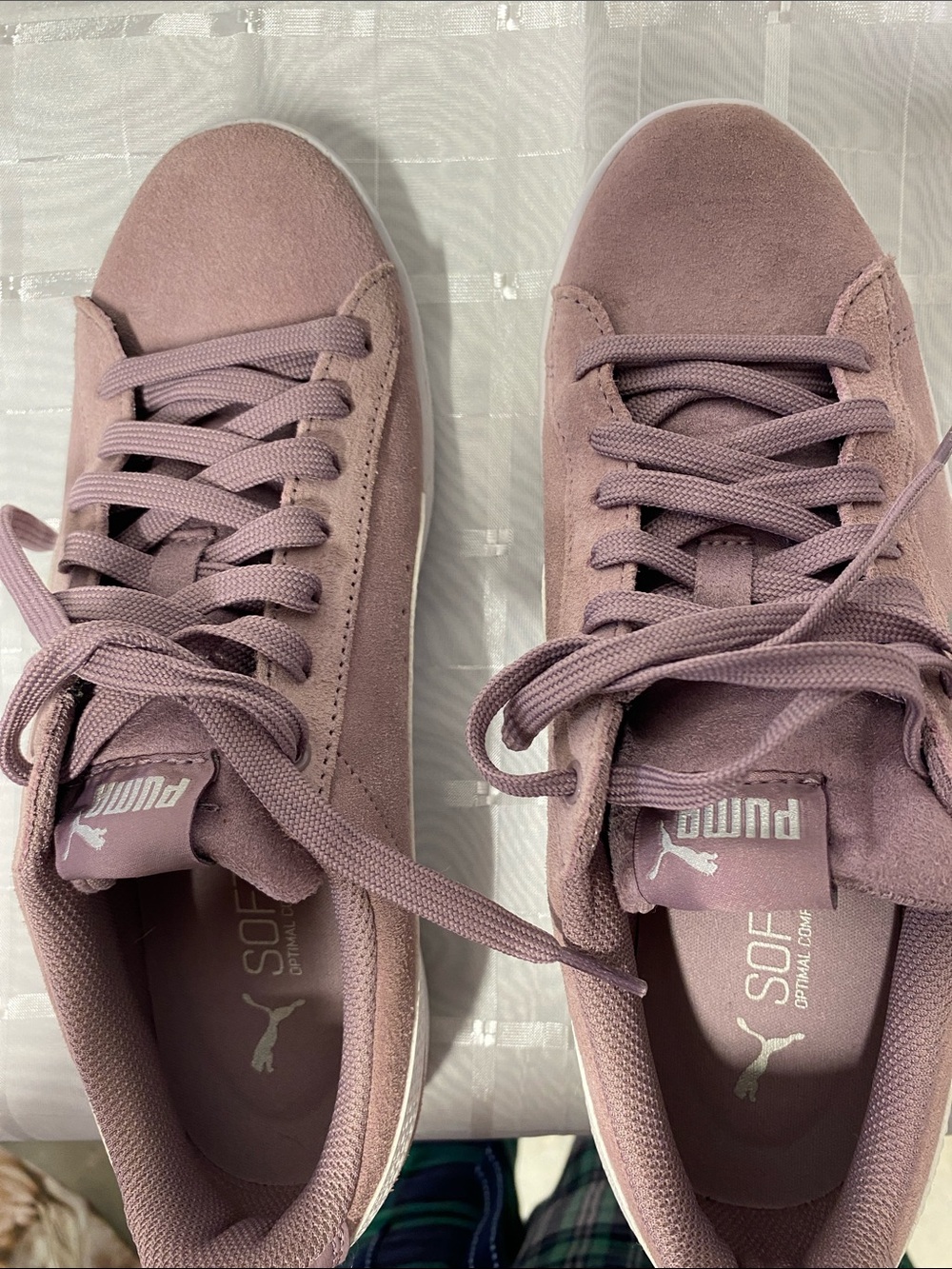 Puma Women's Suede Lace-Up Sneakers in Dusty Mauve with White Stripe - Picture 5 of 8